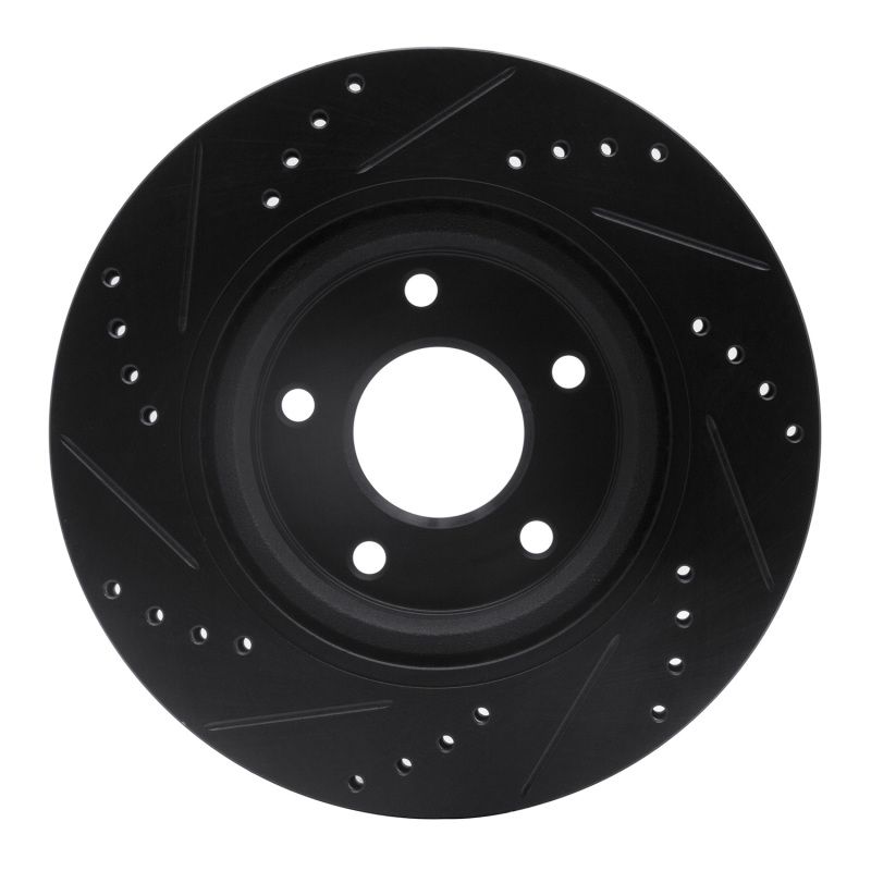 Nissan Altima Brake Rotor (1) - Front Right - R1 Concepts - Drilled & Slotted - Black - `07-`13